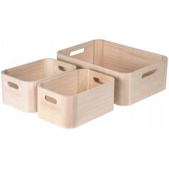 Home Styling Collection Drewniane pudełka do organizacji, 3 szt.
