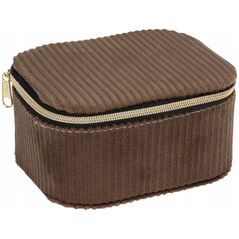 Home Styling Collection Pudełko na biżuterię, sztruks, 11, 5 x 9,5 x 6 cm