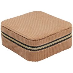 Home Styling Collection Pudełko na biżuterię, sztruks, 12 x 12 x 5 cm