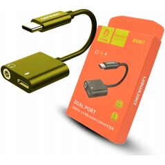 Vega ADAPTER HF TYP-C DENMEN ZŁOTY AUDIO JACK + ZASILANIE DU07>