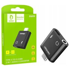 Adapter USB Vega ADAPTER HF TYP-C DENMEN CZARNY AUDIO JACK + ZASILANIE DU09>
