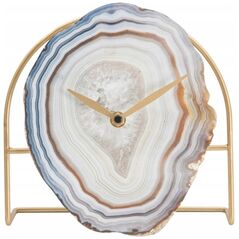 Ferretti Elegancki zegar z tarczą z wzorem agatu, 20 x 19,5 cm
