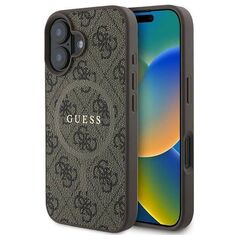Original Case IPHONE 16 PLUS Guess Hardcase 4G Ring Classic Logo MagSafe (GUHMP16MG4GFRW) brown 3666339327255
