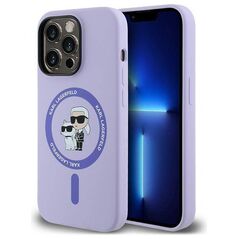 Original Case IPHONE 14 PRO Karl Lagerfeld HC Silicone KC Heads Ring MagSafe (KLHMP14LSCMKCRHU) purple 3666339254308