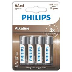 Philips BATERIA PHILIPS AA LR6 BLISTER 4SZT BATERIE ENTRY ALKALINE Phil-LR6A4B/10>