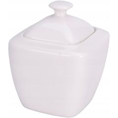 Excellent Houseware Cukiernica porcelanowa z pokrywką, 320 ml, biała