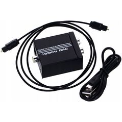 Adapter AV Pawonik Toslink - RCA (Cinch) x2 czarny