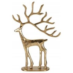 Koopman Figurka świąteczna Renifer złota aluminiowa 31 cm