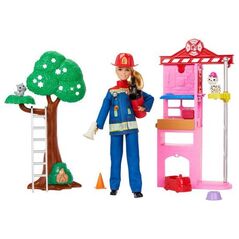 Lalka Barbie Mattel Barbie Kariera. Lalka Strażak HRG55