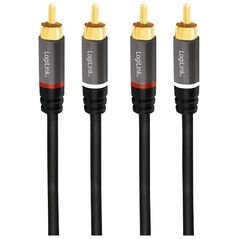 Kabel LogiLink RCA (Cinch) x2 - RCA (Cinch) x2 10m czarny (CA1209)