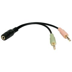 Kabel LogiLink Jack 3.5mm - Jack 3.5mm x2 0.15m czarny (CA0020)
