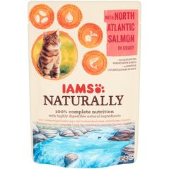 EUKANUBA IAMS Naturally Adult z łososiem północnoatlantyckim w sosie 85g kot