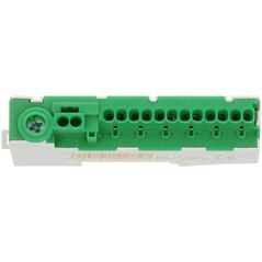 Elektro-Plast Listwa samozaciskowa PE 14-S (14+1 śrubowy) do montażu na szynie DIN35 80A zielony 0925-01