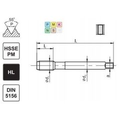 Fanar GWINTOWNIK G  1/8" DIN-5156B HSSE-PM HL MASTERTAP