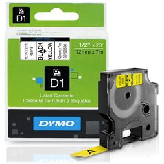 Ταινία Ετικετογράφου DYMO D1 (Μαύρα Γράμματα σε Κίτρινο Φόντο) (S0720580) (DYMO45018) έως 12 άτοκες Δόσεις
