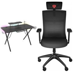 Biurko Genesis Holm 300 RGB Czarne 120 cmx60 cm