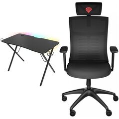 Biurko Genesis Holm 200 RGB Czarne 113 cmx60 cm