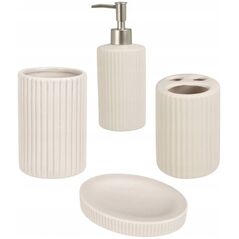 Bathroom Solutions Zestaw ceramicznych akcesoriów łazienkowych, 4 elementy