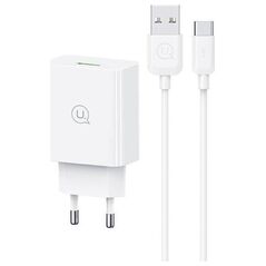 Ładowarka Usams USAMS Ład. siec. 18W + kabel USB-C/USB-A 1m Fast Charging biały/white series SC SCXLTZ02