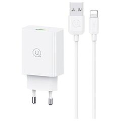 Ładowarka Usams USAMS Ład. siec. 18W + kabel Lightning/ USB-A Fast Charging biały/white series SC SCXLTZ03
