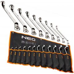 Neo Zestaw kluczy oczkowych odgiętych 6-32mm 12szt. (09-952)