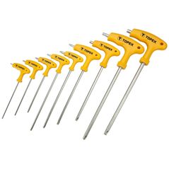 Topex Zestaw kluczy trzpieniowych torx typ T T10-T50 z otworem 9szt. (35D968)
