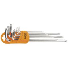 Neo Zestaw kluczy trzpieniowych torx typ L T10-T50 z otworem 9szt. (09-526)