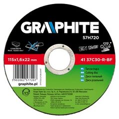 Graphite Tarcza tnąca do kamienia 115x1.6x22.2mm (57H720)