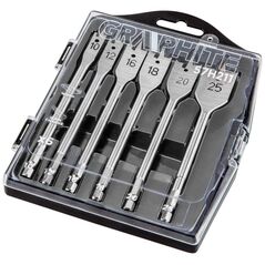 Wiertło Graphite do drewna łopatkowe sześciokątne 10 12 16 18 20 25mm zestaw (57H211)