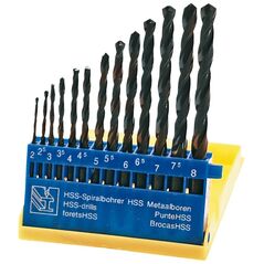 Wiertło Top Tools do metalu HSS walcowe 2 7 4,5 4 5,5 5 3 2,5 3,5 6 6,5 7,5 8mm zestaw (5318)