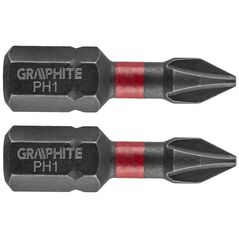 Graphite Końcówka wkrętakowa (Bity udarowe PH1 x 25 mm, 2 szt.)