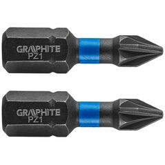 Graphite Końcówka wkrętakowa (Bity udarowe PZ1 x 25 mm, 2 szt.)