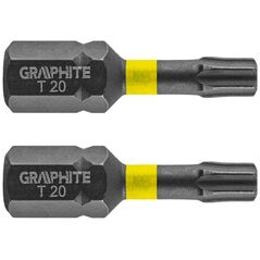 Graphite Końcówka wkrętakowa (Bity udarowe TX20 x 25 mm, 2 szt.)