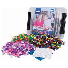 Plus Plus Plus-Plus, Mini Basic, Neon, Brokat, 2 płytki - 2400 szt - Edukacja