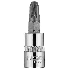 Neo Końcówka wkrętakowa PZ3 na nasadce 1/4", krótka, 37 mm