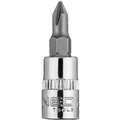 Neo Końcówka wkrętakowa PH1 na nasadce 1/4", krótka, 37 mm
