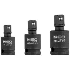 Neo Zestaw przegubów udarowych 3 szt., 1/4", 3/8", 1/2"