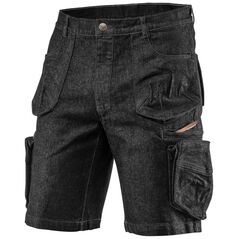 Neo Krótkie spodenki robocze DENIM, czarne, rozmiar XL