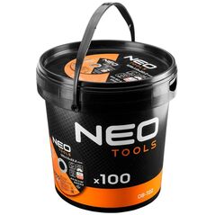 Neo Tarcze tnące do metalu/INOX 125 x 1.0 x 22,2mm, 41 A60-S-BF, 100 szt. wiaderko. Wyprodukowano w PL