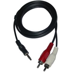 Kabel Neutralle Audio Kabel Jack (3,5mm) M - 2x CINCH M, 3m, czarny, Logo blistr
