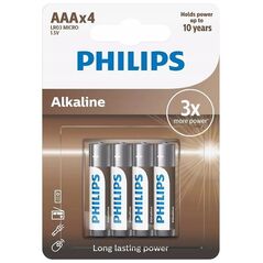 Bateria Vega BATERIA PHILIPS AAA LR03 BLISTER 4SZT BATERIE ENTRY ALKALINE Phil-LR03A4B/10>