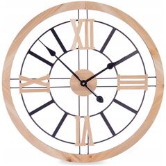 Gift Decor Zegar na ścianę loft, MDF + metal, 60 cm