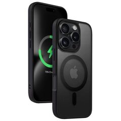 Crong Crong Hybrid Frost MAG Cover - Etui z MagSafe do iPhone 16 Pro Max (czarny)