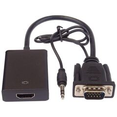Adapter AV PremiumCord HDMI - D-Sub (VGA) + Jack 3.5mm czarny