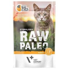 VetExpert VetExpert Raw Paleo STERILISED TURKEY 100g - Mokra Karma dla Kotów 68% MIĘSA Z INDYKA