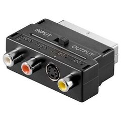 Adapter AV PremiumCord Scart - RCA (Cinch) x3 + S-Video czarny