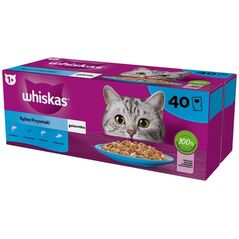 Whiskas Rybne przysmaki w galarecie 4 smaki dla kota 40x85g