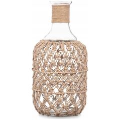 Gift Decor Ozdobna butelka w plecionce ze sznurka