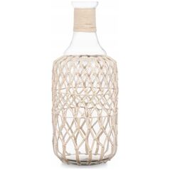 Gift Decor Ozdobna butelka w plecionce ze sznurka