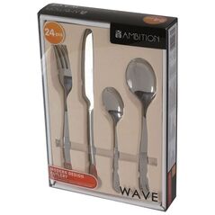 Ambition Komplet sztućców Wave 24 elementy (29880)